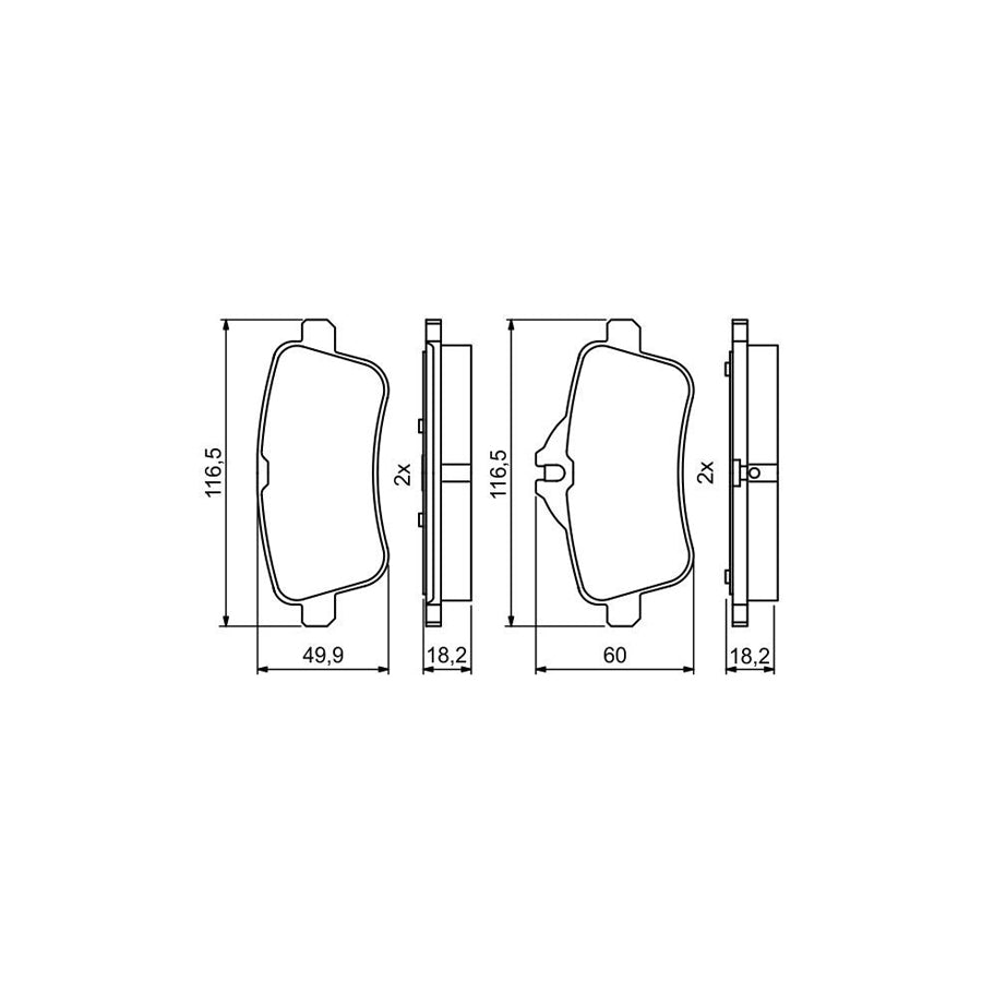 Bosch 0986495403 Brake Pad Set With Anti Squeak Plate BP1776
