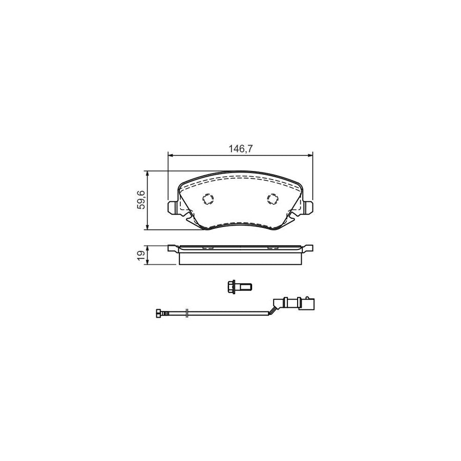 Bosch 0986424679 Brake Pad Set For Lancia Thesis 841 Incl Wear Warning Contact With Anti Squeak Plate With Bolts Screws With Accessories BP394
