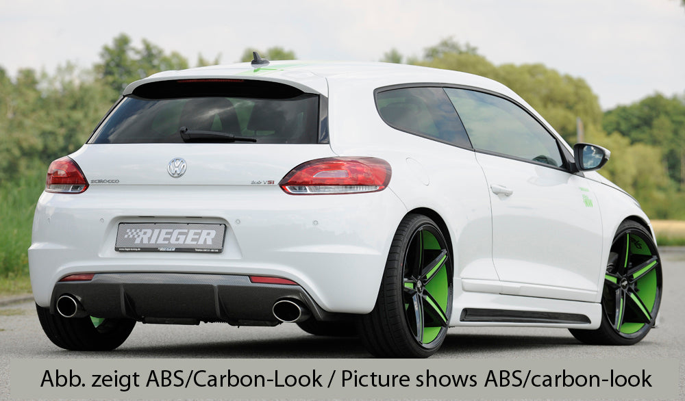 Rieger 00088083 VW 13 Mk3 Scirocco Rear Diffuser for Sport Tailpipe Left & Right - Glossy Black