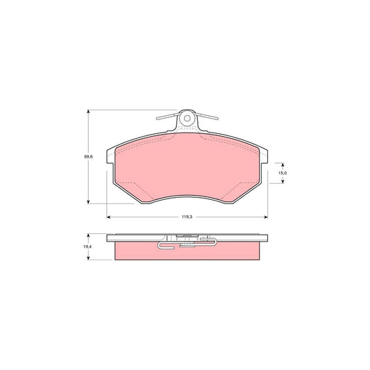 TRW Gdb854 Brake Pad Set Not Prepared For Wear Indicator