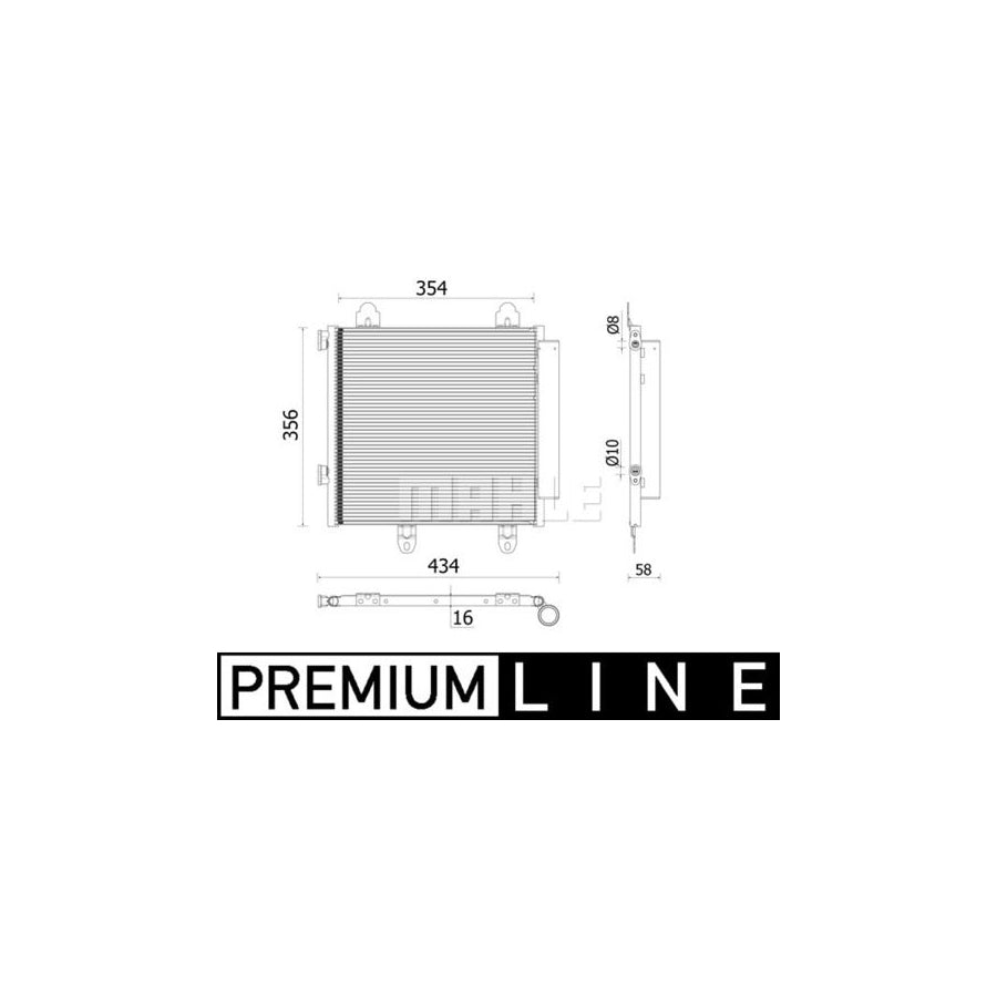 MAHLE ORIGINAL AC 897 000P Air conditioning condenser for TOYOTA Aygo (AB40) with dryer