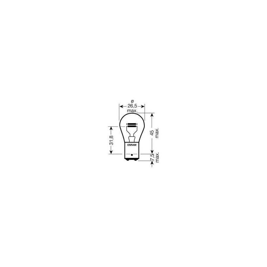 OSRAM 7538LDR Bulb, brake / tail light Socket Bulb, 12V 21 / 5W, BAW15d