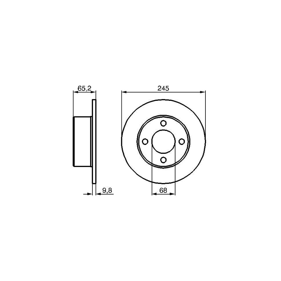 BOSCH 0 986 478 073 Brake Disc for AUDI 100 Solid Oiled