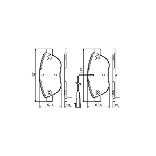 Bosch 0986495086 Brake Pad Set Incl Wear Warning Contact With Anti Squeak Plate With Mounting Manual BP1512