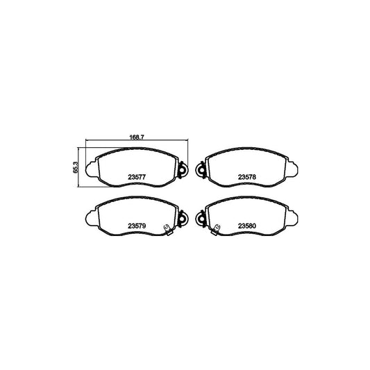 Hella 8DB 355 019 361 Brake Pad Set For Ford Transit With Acoustic Wear Warning With Brake Caliper Screws