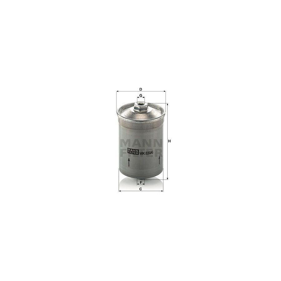 MANN-FILTER WK 830/6 Fuel filter In-Line Filter