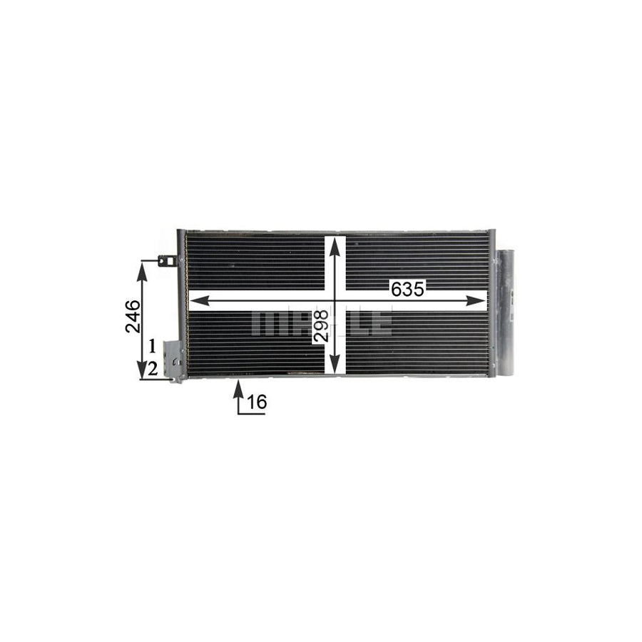 MAHLE ORIGINAL AC 505 001S Air conditioning condenser with dryer