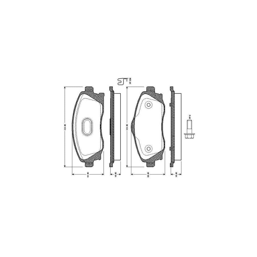Bosch 0986Tb2380 Brake Pad Set Excl Wear Warning Contact With Bolts With Accessories