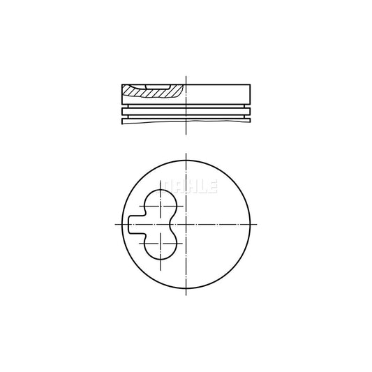 MAHLE ORIGINAL 039 96 02 Piston 83,8 mm, with piston ring carrier, without cooling duct