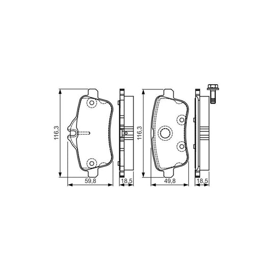 Bosch 0986Tb3206 Brake Pad Set With Bolts 