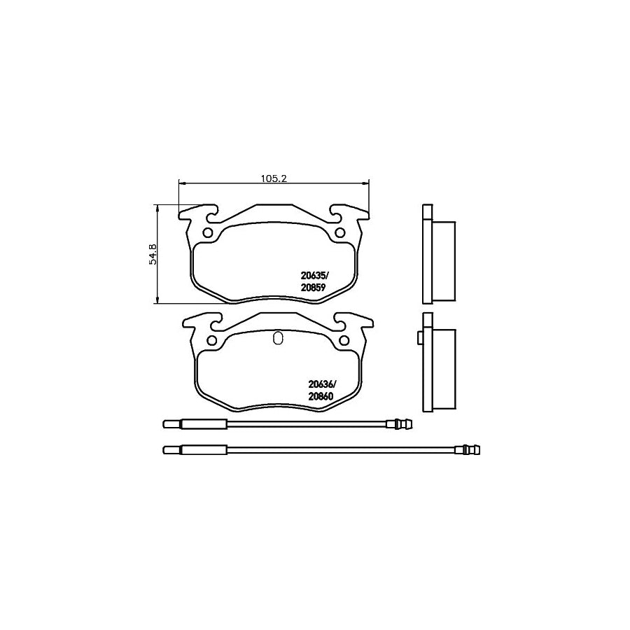 Hella 8DB 355 018 921 Brake Pad Set With Integrated Wear Warning Contact
