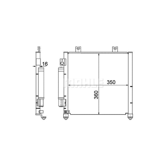 MAHLE ORIGINAL AC 353 000P Air conditioning condenser with dryer