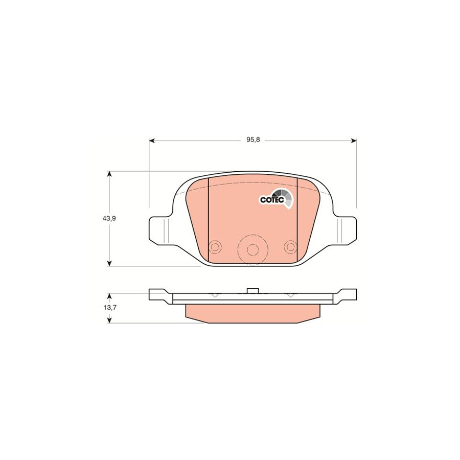 TRW Cotec Gdb1384 Brake Pad Set Not Prepared For Wear Indicator