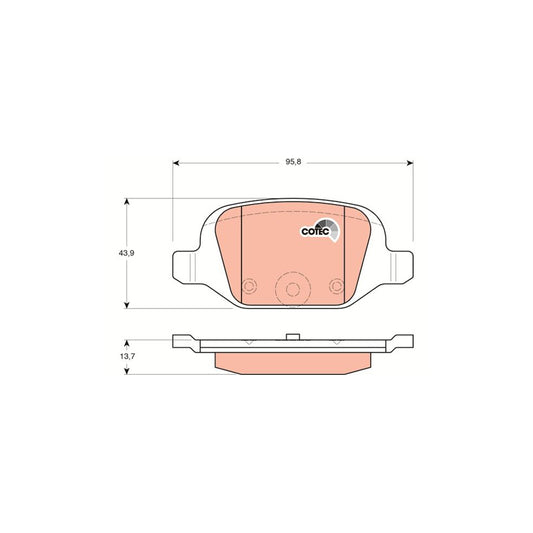 TRW Cotec Gdb1384 Brake Pad Set Not Prepared For Wear Indicator