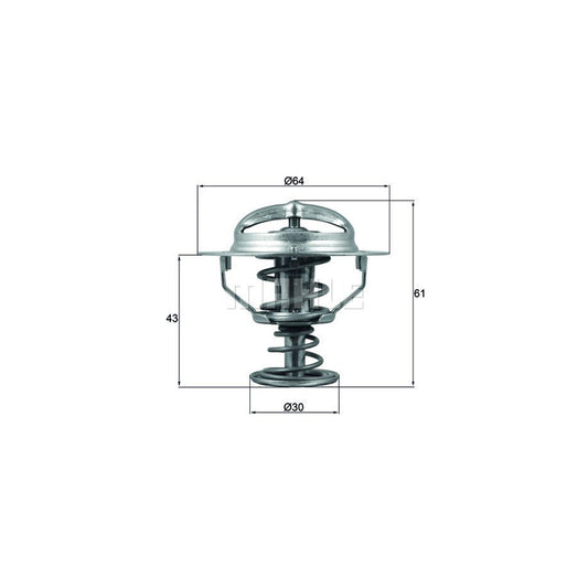 MAHLE ORIGINAL TX 178 78D Engine thermostat Opening Temperature: 78°C, with seal