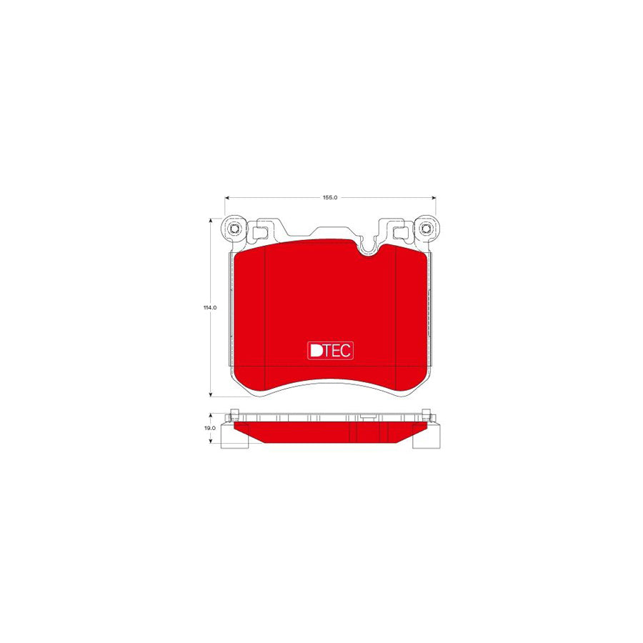 TRW Dtec Cotec Gdb1826Dte Brake Pad Set Prepared For Wear Indicator