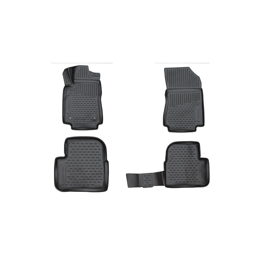 RIDEX 215A0925 Floor mat set for CITRO??? C3 III (SX) Elastomer, Front and Rear, Black