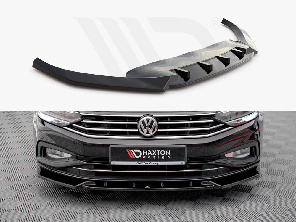 Maxton Design VW-PA-B8F-FD2T Front Splitter V.2 VW Passat B8 Facelift (2019-) | Duco Car Parts UK Car Parts