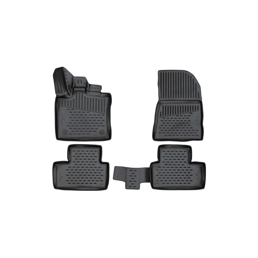 WALSER Tailored, XTR 75165 Floor mat set Elastomer, Front and Rear, Black