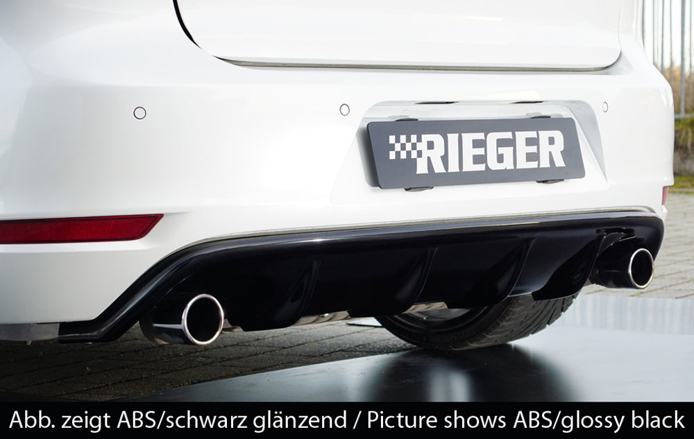 Rieger 00059524 VW Mk6 Golf GTI Rear Diffuser for Original Tailpipe Left & RIght -  Matte Black