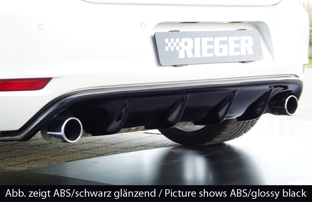 Rieger 00059524 VW Mk6 Golf GTI Rear Diffuser for Original Tailpipe Left & RIght -  Matte Black