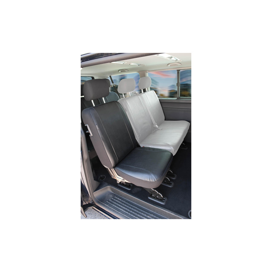 WALSER 11458 Car seat cover for VW TRANSPORTER Black, Leatherette, Polyester, Rear