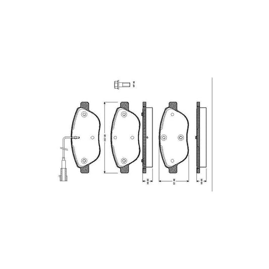 Bosch 0986Tb2415 Brake Pad Set Incl Wear Warning Contact