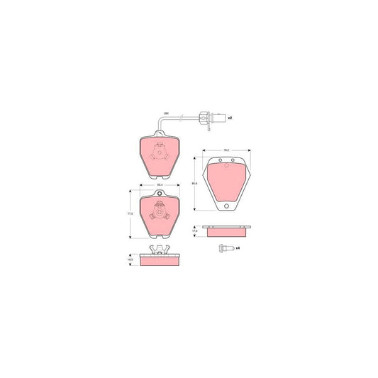TRW Gdb1451 Brake Pad Set For Audi A6 Incl Wear Warning Contact