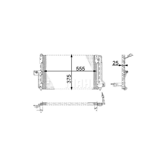 MAHLE ORIGINAL AC 169 000S Air conditioning condenser without dryer