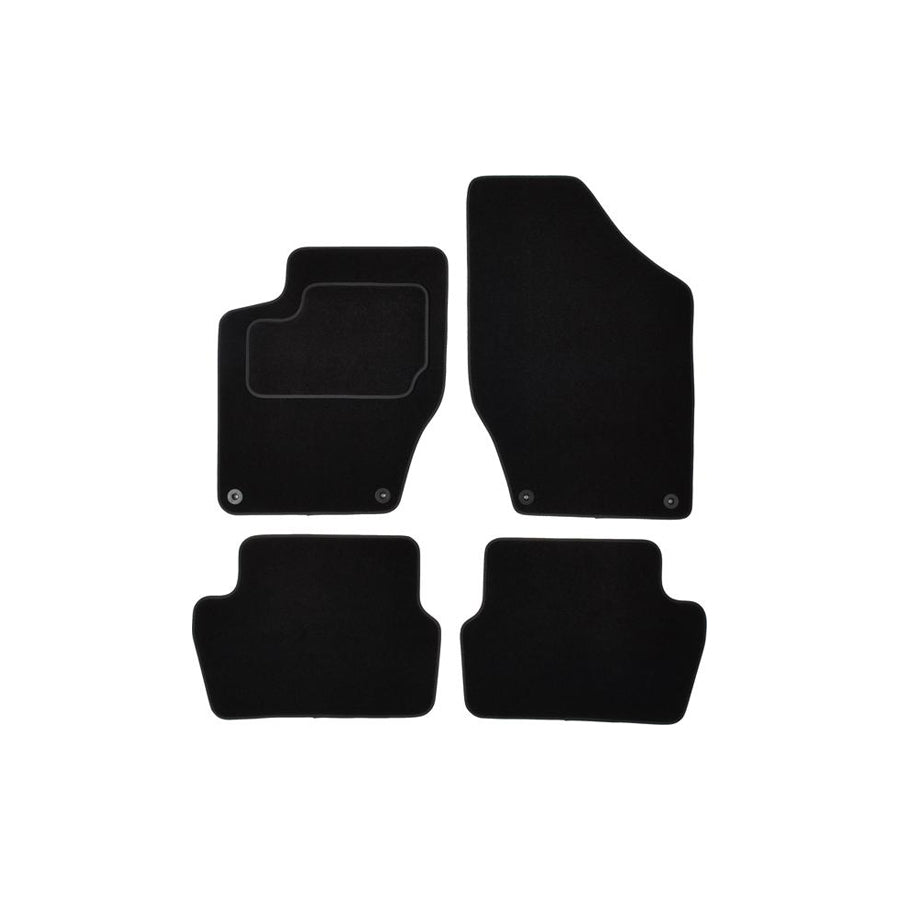 CUSTOPOL Tailored PGT155S Floor mat set Textile, Front and Rear, Quantity: 4, Grey