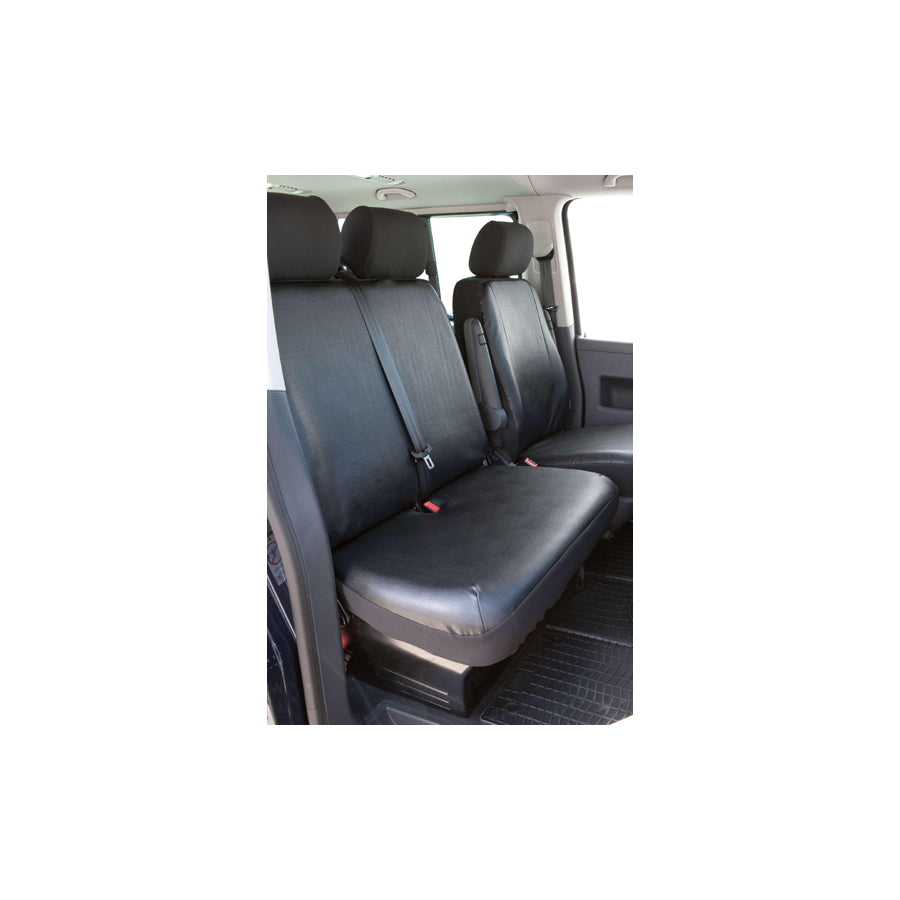 WALSER 11456 Car seat cover for VW TRANSPORTER Black, Leatherette, Polyester, Front