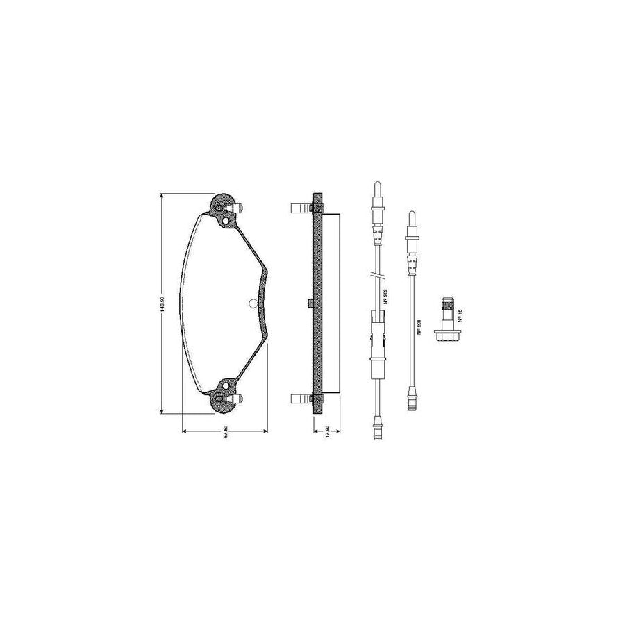 Bosch 0986Tb2399 Brake Pad Set For CITROEN C5 Incl Wear Warning Contact With Accessories