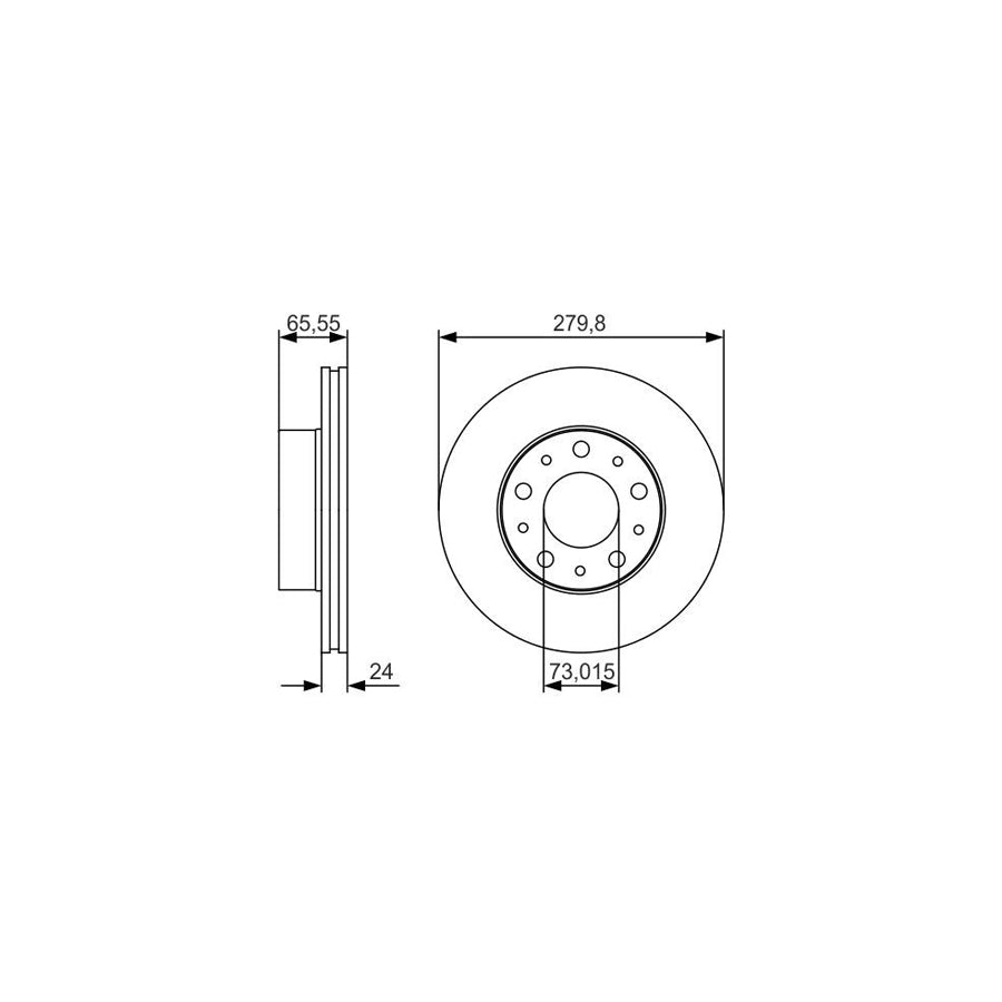 BOSCH 0 986 479 S70 Brake Disc Vented Oiled