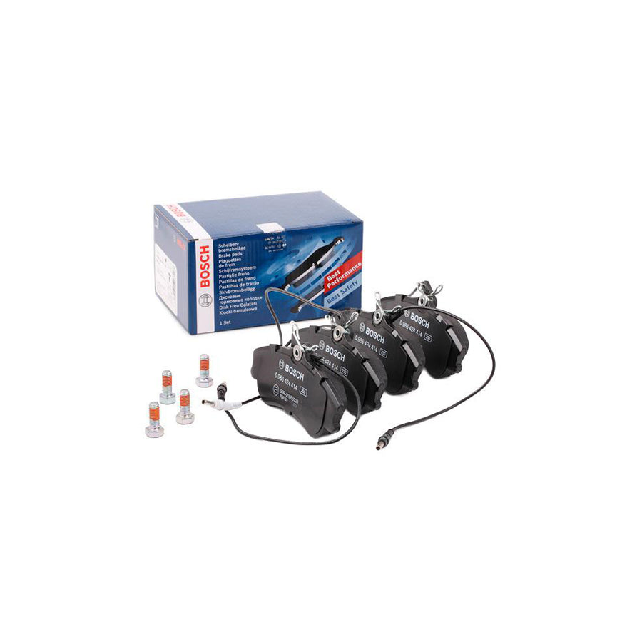 Bosch 0986424414 Brake Pad Set With Integrated Wear Sensor With Anti Squeak Plate With Bolts Screws With Accessories BP204