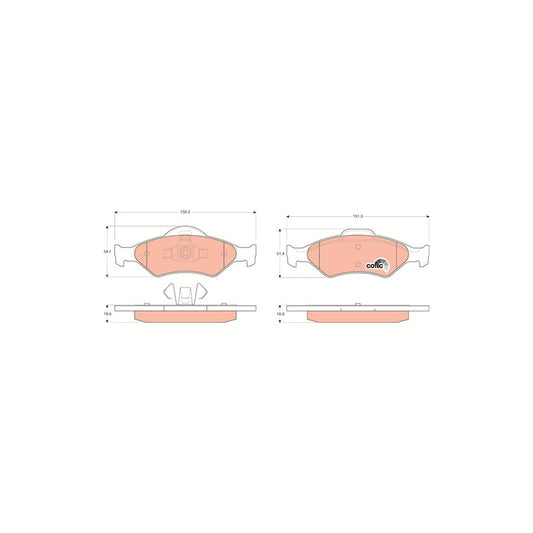 TRW Cotec Gdb1418 Brake Pad Set Not Prepared For Wear Indicator