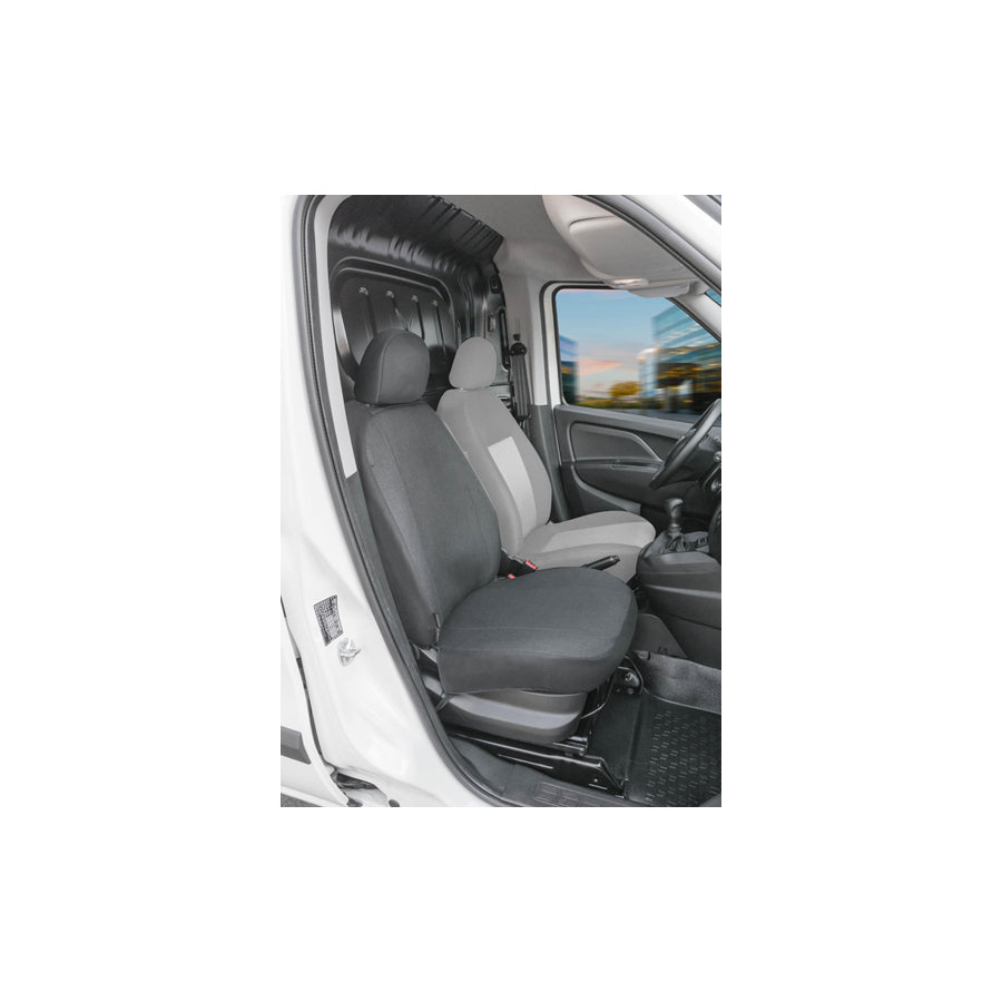 WALSER 10550 Car seat cover for FIAT DOBLO Grey, Polyester, Front