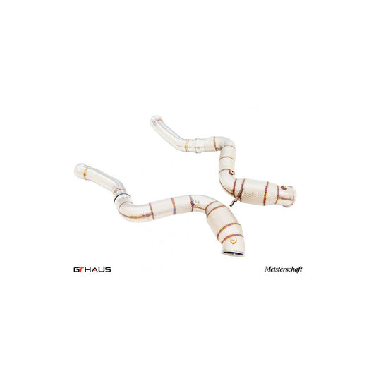 GTHaus Mercedes-AMG C190 M178 Meisterschaft Primary and Secondary Cat-Delete Combo with Heat Shield (AMG GT, GT S & GT C)