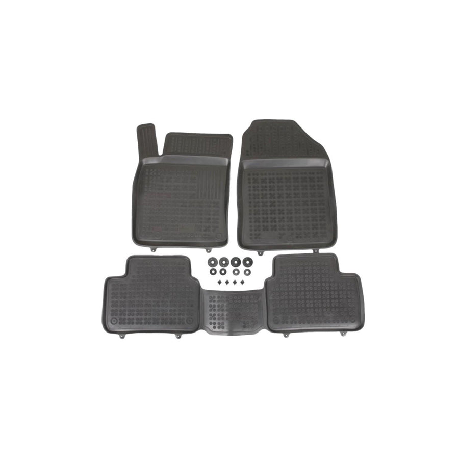 REZAW PLAST 201619 Floor mat set Elastomer, Front and Rear, Black