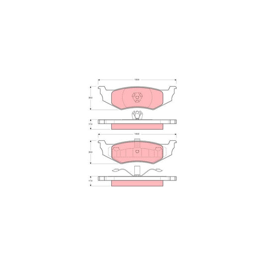 TRW Gdb1234 Brake Pad Set Not Prepared For Wear Indicator