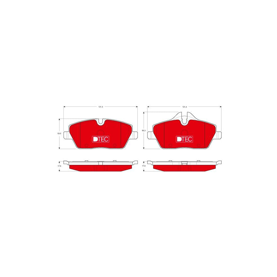 TRW Dtec Cotec Gdb1611Dte Brake Pad Set Prepared For Wear Indicator With Brake Caliper Screws With Accessories