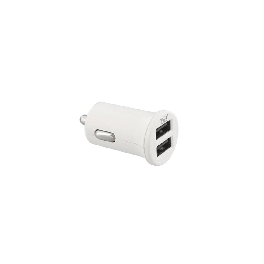 TnB 3341 In-car charger 12, 24V, Number of inlets/outlets: 2 USB, with fuse, White