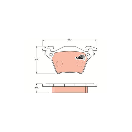 TRW Cotec Gdb1408 Brake Pad Set Prepared For Wear Indicator