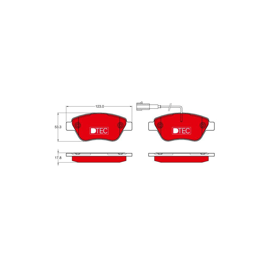 TRW Dtec Cotec Gdb1654Dte Brake Pad Set Incl Wear Warning Contact With Brake Caliper Screws With Accessories
