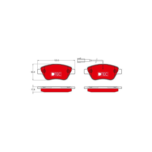 TRW Dtec Cotec Gdb1654Dte Brake Pad Set Incl Wear Warning Contact With Brake Caliper Screws With Accessories