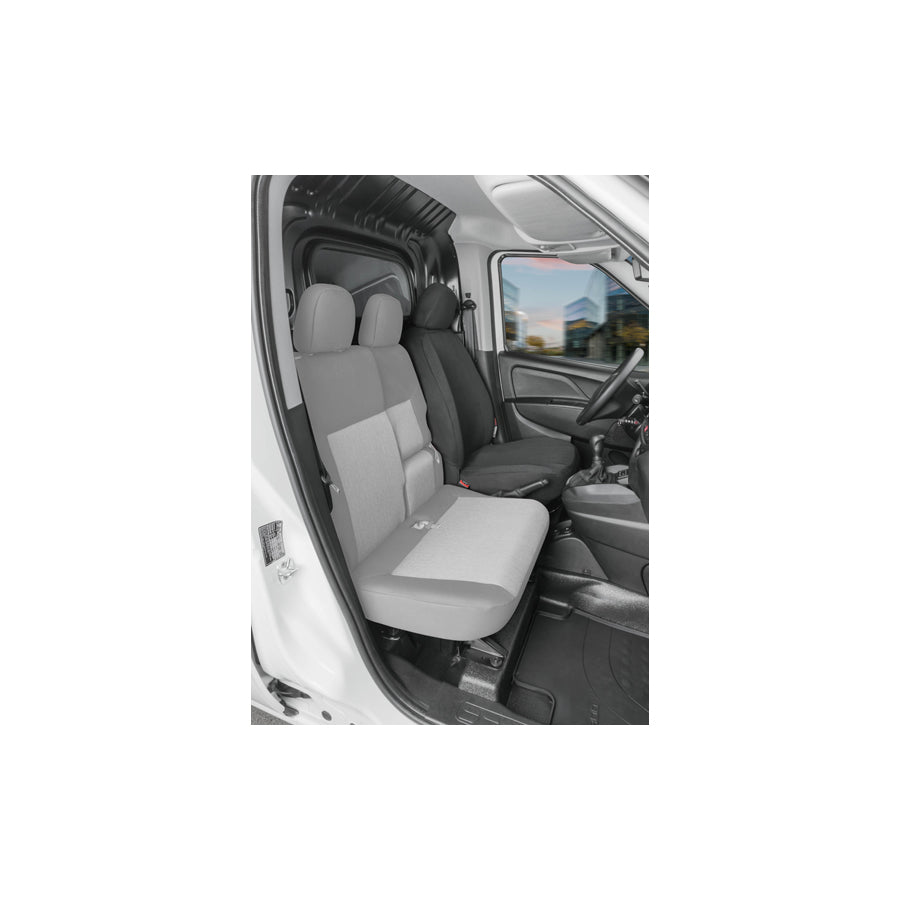 WALSER 10549 Car seat cover for FIAT DOBLO Silver, Polyester, Front