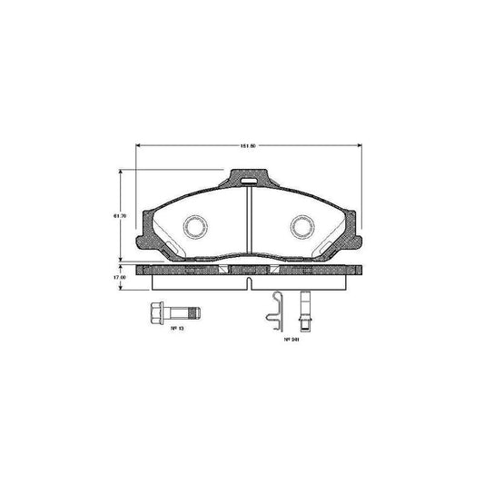 Bosch 0986Tb2361 Brake Pad Set Excl Wear Warning Contact With Accessories