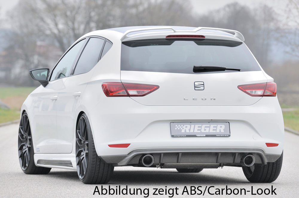Rieger 00088090 SEAT 5F Leon Rear Diffuser for Sport Tailpipe Left & Right - Glossy Black