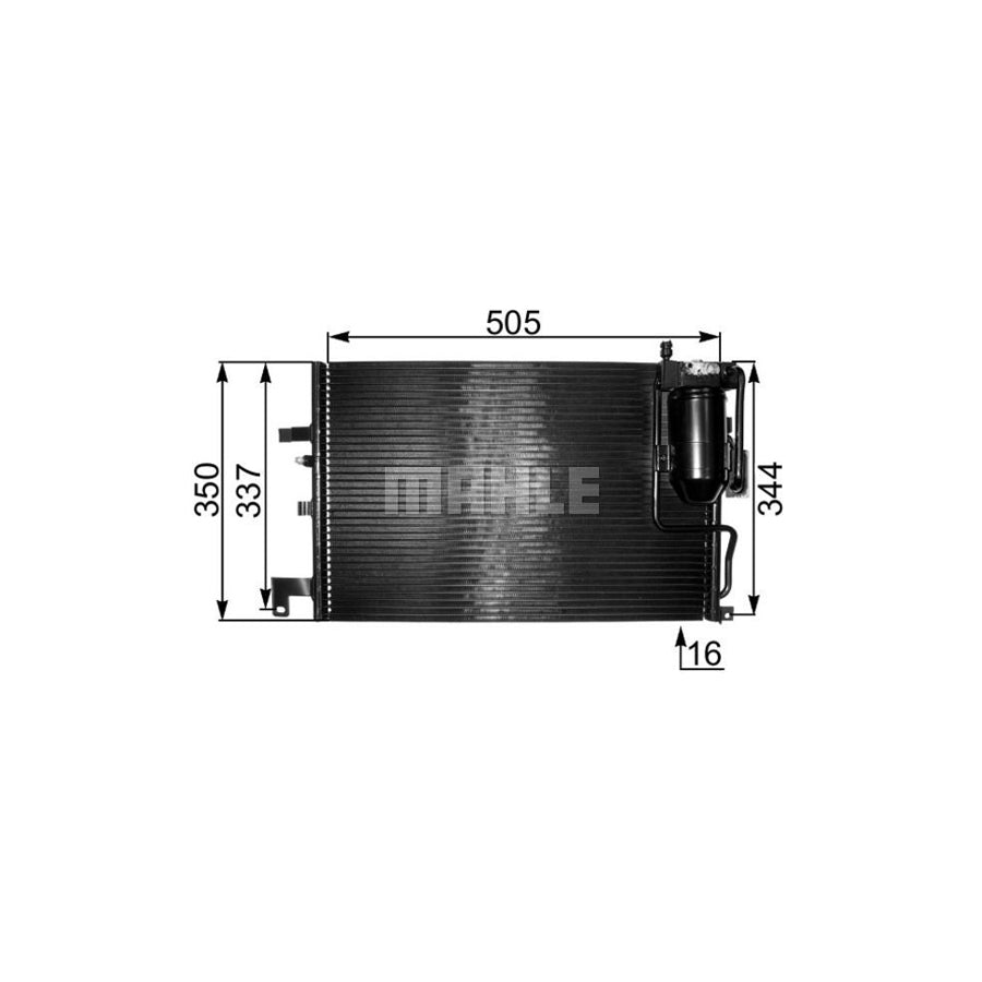 MAHLE ORIGINAL AC 322 000S Air conditioning condenser for SAAB 9-3 with dryer