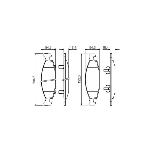 Bosch 0986424666 Brake Pad Set For Jeep Grand Cherokee Ii Wj Wg With Acoustic Wear Warning With Anti Squeak Plate With Piston Clip BP382