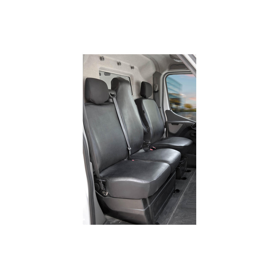 WALSER 11500 Car seat cover Black, Leatherette, Front